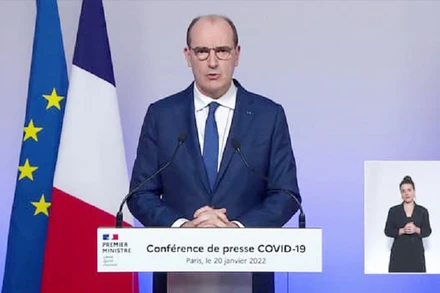 Thủ tướng Pháp Jean Castex thông báo lộ trình nới lỏng một số hạn chế tại cuộc họp báo tối 20/1. 