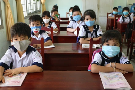 Giờ học của học sinh Trường tiểu học Bến Tre, thành phố Bến Tre, tỉnh Bến Tre.