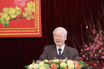 Tổng Bí thư Nguyễn Phú Trọng phát biểu tại buổi làm việc với cán bộ chủ chốt tỉnh Bắc Ninh.