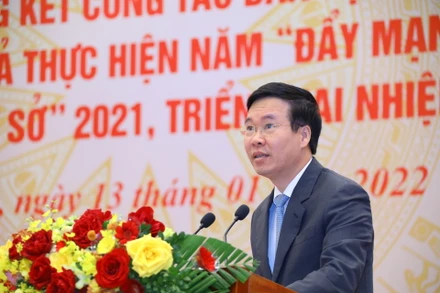 Đồng chí Võ Văn Thưởng phát biểu tại Hội nghị.