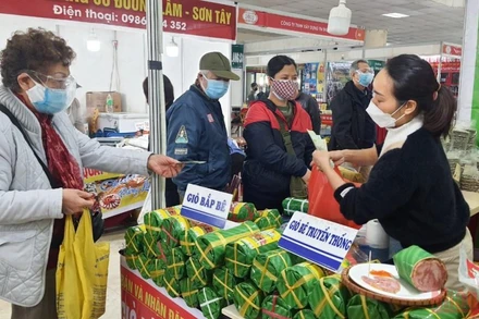 Hội chợ Xuân Nhâm Dần thu hút người dân Thủ đô tham quan mua sắm. (Ảnh: THANH TRÀ)