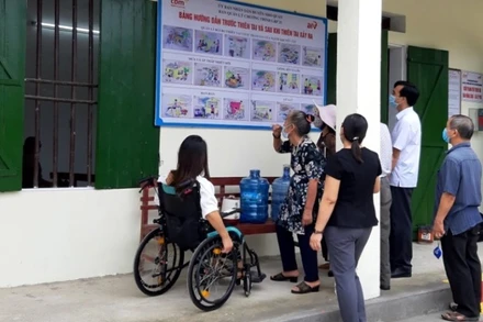 Mô hình nhà tránh trú thiên tai ở Nho Quan được xây dựng bảo đảm tiếp cận cho người khuyết tật ở tất cả các dạng tật. (Ảnh dự án cung cấp)