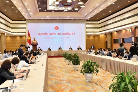 Quang cảnh buổi họp báo. (Ảnh: VGP)