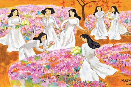 Vườn xuân. Tranh | LÊ ANH VÂN