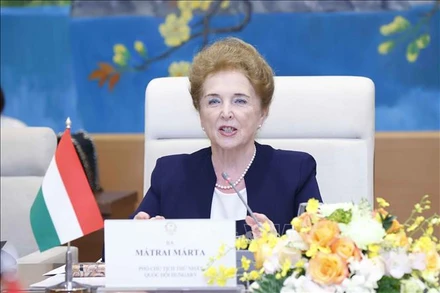 Phó Chủ tịch thứ nhất Quốc hội Hungary Márta Mátrai đang có chuyến thăm làm việc tại Việt Nam. (Ảnh: TTXVN)