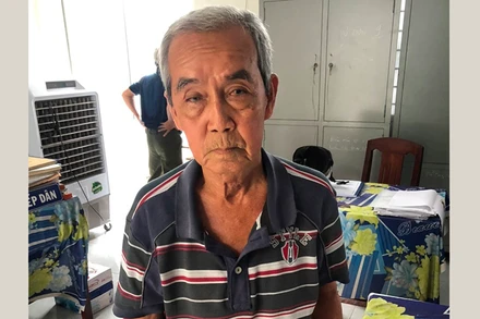 Đối tượng Hà tại cơ quan công an.