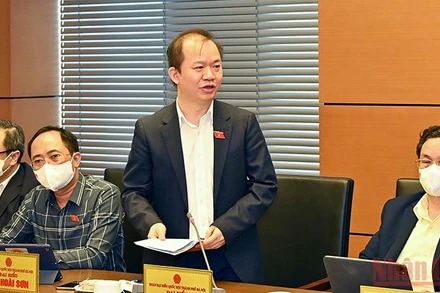 Ông Bùi Hoài Sơn, Ủy viên Thường trực Ủy ban Văn hóa, Giáo dục của Quốc hội, đại biểu Quốc hội thành phố Hà Nội. (Ảnh: Linh Khoa)