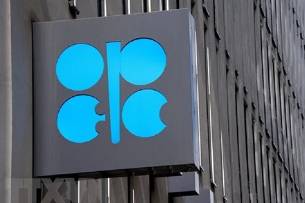Biểu tượng của OPEC tại trụ sở ở Vienna, Áo. (Ảnh: AFP/TTXVN)