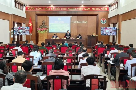 Quang cảnh Hội nghị trực tuyến triển khai nhiệm vụ ngành thông tin và truyền thông Đắk Nông năm 2022 và giai đoạn 2022-2025.