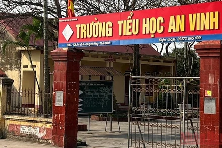 Trường tiểu học An Vinh (Quỳnh Phụ, tỉnh Thái Bình), nơi xảy ra sự việc gây bàng hoàng dư luận.