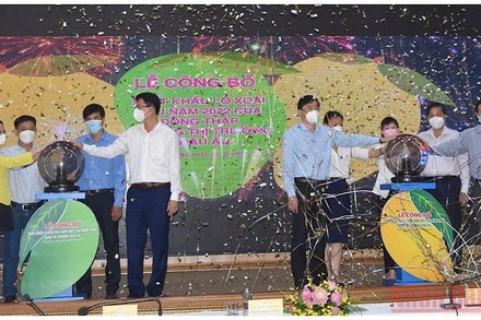 Nghi thức công bố xuất khẩu lô xoài đầu tiên năm 2022 của Đồng Tháp sang thị trường châu Âu.