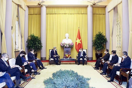 Toàn cảnh buổi tiếp. (Ảnh: TTXVN) 