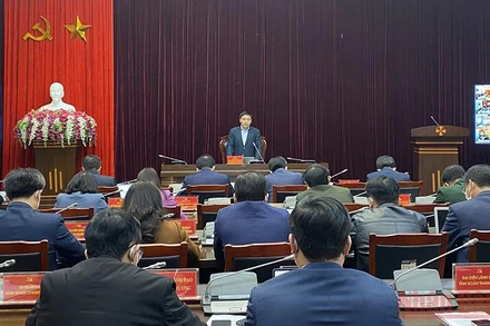 Đồng chí Nguyễn Văn Thắng phát biểu chỉ đạo tại cuộc họp.