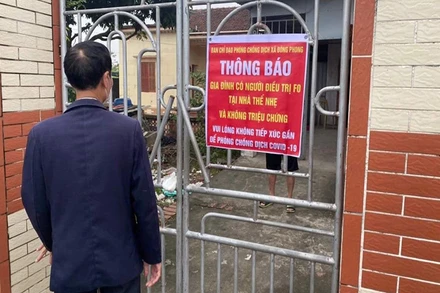 Một trường hợp F0 thể nhẹ ở huyện Tiền Hải (tỉnh Thái Bình) được điều trị tại nhà.