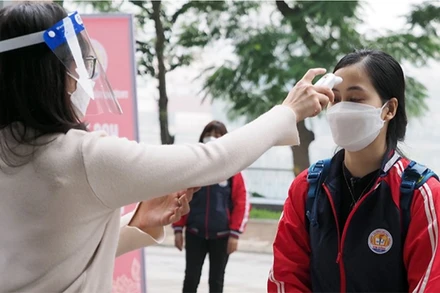 Diễn tập đón học sinh tiểu học đến trường trên địa bàn quận Ba Đình.