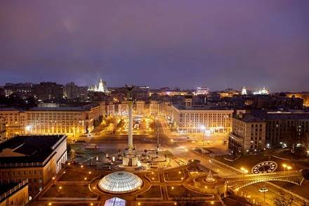 Toàn cảnh thủ đô Kiev, Ukraine, sau khi Tổng thống Nga Putin cho phép triển khai chiến dịch quân sự ở miền Đông Ukraine, ngày 24/2. (Ảnh: Reuters)