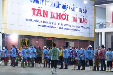 Công ty TNHH Xuất nhập khẩu thủy sản Tấn Khởi, thị xã Giá Rai, Bạc Liêu giải quyết công ăn việc làm ổn định cho hàng nghìn lao động nghèo địa phương.