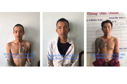 Các đối tượng cưỡng đoạt tài sản công dân tại cơ quan Công an.