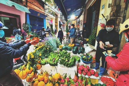 Người dân đi mua sắm đồ Tết trong những ngày cuối cùng của năm. (Ảnh: KHIẾU MINH)