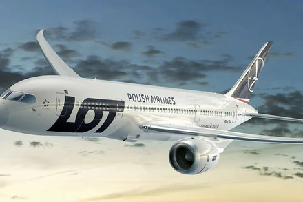 Máy bay của hãng hàng không Ba Lan Polish Airlines. (Nguồn: AP)