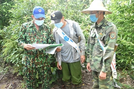 Người dân Điện Biên tuần tra, bảo vệ rừng trong diện tích được chi trả dịch vụ môi trường rừng.
