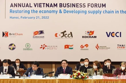 Thủ tướng Phạm Minh Chính dự Phiên cấp cao Diễn đàn Doanh nghiệp Việt Nam thường niên.
