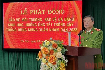 Trung tướng Lê Minh Hùng, Cục trưởng Cục Cảnh sát quản lý trại giam, cơ sở giáo dục bắt buộc, trường giáo dưỡng (C10-Bộ Công an), phát biểu tại Lễ phát động.