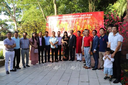 Ngày 30/1/2022, tại thành phố Sydney, Tổng lãnh sứ quán Việt Nam tại bang New South Wales, Queensland và South Australia (Australia) tổ chức gặp mặt mừng Xuân Nhâm Dần. (Ảnh: TTXVN)