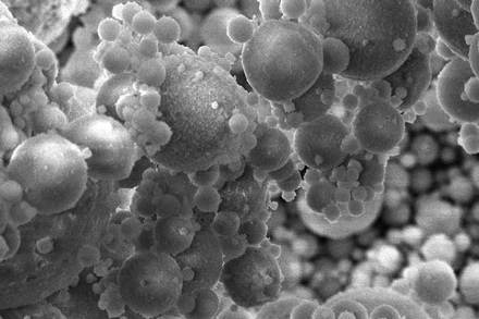 Hình ảnh kính hiển vi cho thấy những quả cầu thủy tinh nhỏ trong tro bay có chứa các nguyên tố đất hiếm. Ảnh: Đại học Rice.