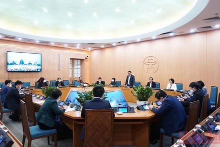 Ban Chỉ đạo phòng, chống dịch Covid-19 TP Hà Nội giao ban trực tuyến.