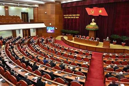 Quang cảnh Hội nghị gặp mặt các đồng chí nguyên lãnh đạo cấp cao của Đảng, Nhà nước. (Ảnh: ĐĂNG KHOA)