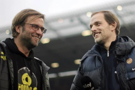 Klopp và Tuchel khi cả hai còn huấn luyện ở Đức. (Ảnh: WSJ)