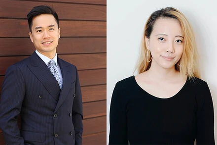 Từ trái qua: Lương Mạnh Cường (Vinson Luong) và Trần Thị Thúy Quỳnh (Caroline Tran).