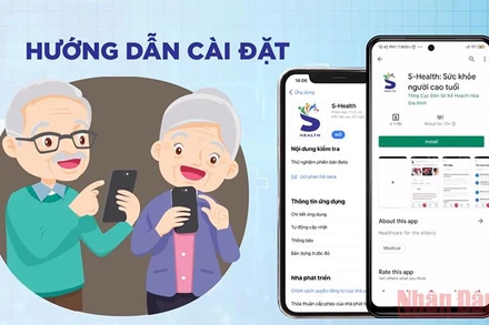 Ứng dụng chăm sóc sức khỏe người cao tuổi S-Health. (Ảnh: JICA)