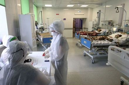 Bệnh viện chuyên điều trị Covid-19 tại Nga. (Nguồn: Moskva 24)