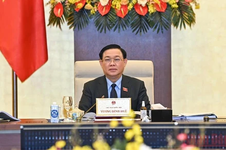 Chủ tịch Quốc hội Vương Đình Huệ phát biểu ý kiến tại phiên họp. (Ảnh: Duy Linh)