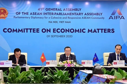 Hội nghị Ủy ban Kinh tế được tiến hành theo hình thức trực tuyến. Ảnh: DUY LINH