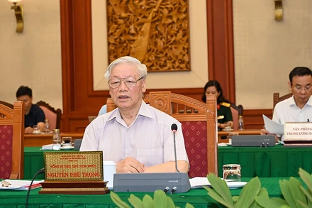 Tổng Bí thư, Chủ tịch nước Nguyễn Phú Trọng chủ trì buổi làm việc.
