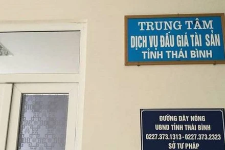Trung tâm dịch vụ đấu giá tài sản tỉnh, thuộc Sở Tư pháp Thái Bình, nơi đối tượng Ngấn công tác.