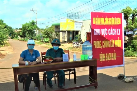 Một khu vực cách ly phòng chống dịch bạch hầu tại Đắk Lắk.