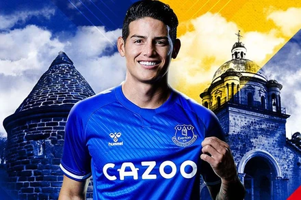 James Rodriguez gia nhập Everton với bản hợp đồng trị giá 20 triệu bảng.