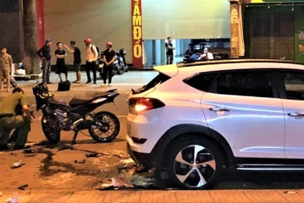 Hiện trường vụ tai nạn. 