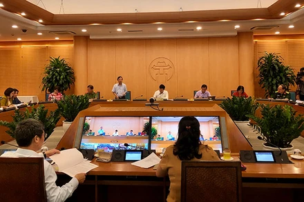 Cuộc họp Ban Chỉ đạo công tác phòng, chống dịch Covid-19 TP Hà Nội.