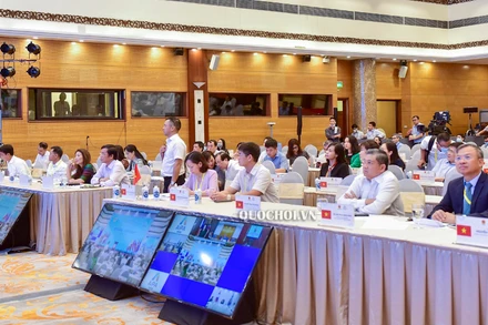 Đại diện Ban Tổ chức AIPA 41 tại buổi sơ duyệt vào sáng nay tại Trung tâm Hội nghị quốc tế 11 Lê Hồng Phong, Thủ đô Hà Nội. (ẢNH: QUOCHOI.VN)