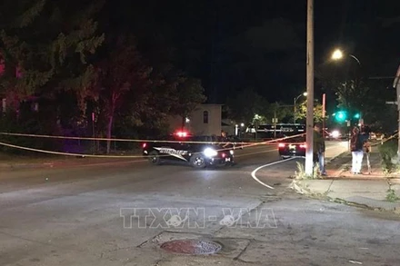 Cảnh sát phong tỏa hiện trường vụ xả súng ở thành phố Rochester, bang New York, Mỹ, ngày 19-9. Ảnh: Mirror/TTXVN