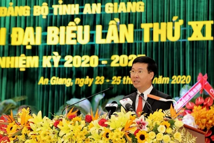 Đồng chí Võ Văn Thưởng, Ủy viên Bộ Chính trị, Bí thư T.Ư Đảng, Trưởng Ban Tuyên giáo T.Ư dự và chỉ đạo đại hội.