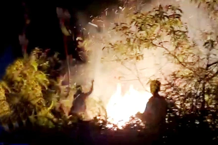 Cháy rừng ở xã vùng cao Tả Gia Khâu, huyện Mường Khương, tỉnh Lào Cai.