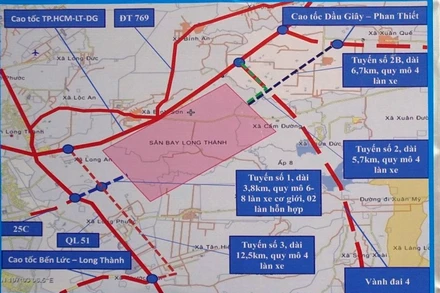 Bản đồ quy hoạch tổng thể sân bay Long Thành.