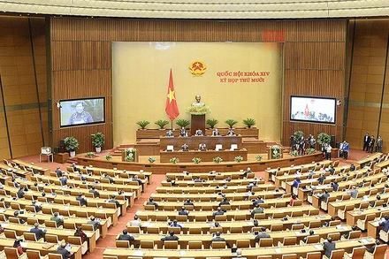 Toàn cảnh phiên họp Quốc hội ngày hôm nay 20-10. (Ảnh do Trung tâm báo chí Quốc hội cung cấp)