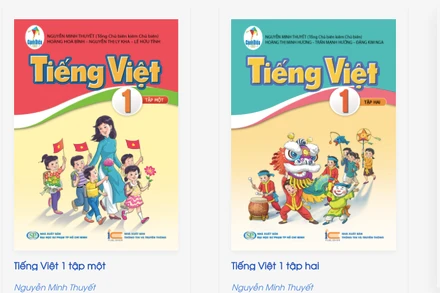 Một trong năm bộ sách giáo khoa lớp 1, môn Tiếng Việt, của chương trình giáo dục phổ thông mới. Ảnh: THUỲ LINH